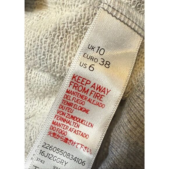 TopShop Women's Gray Patchwork Track Badge Joggers Sweatpants Size 6 - Picture 4 of 11